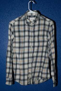 American Eagle Shirt Men S Blue Flannel Plaid Pocket Button Up Super Soft